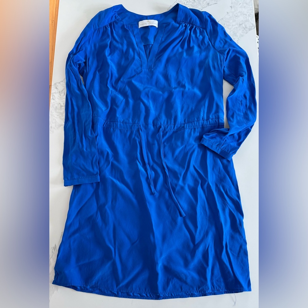 Amanda Uprichard Royal Blue 100% silk tunic Dress size small